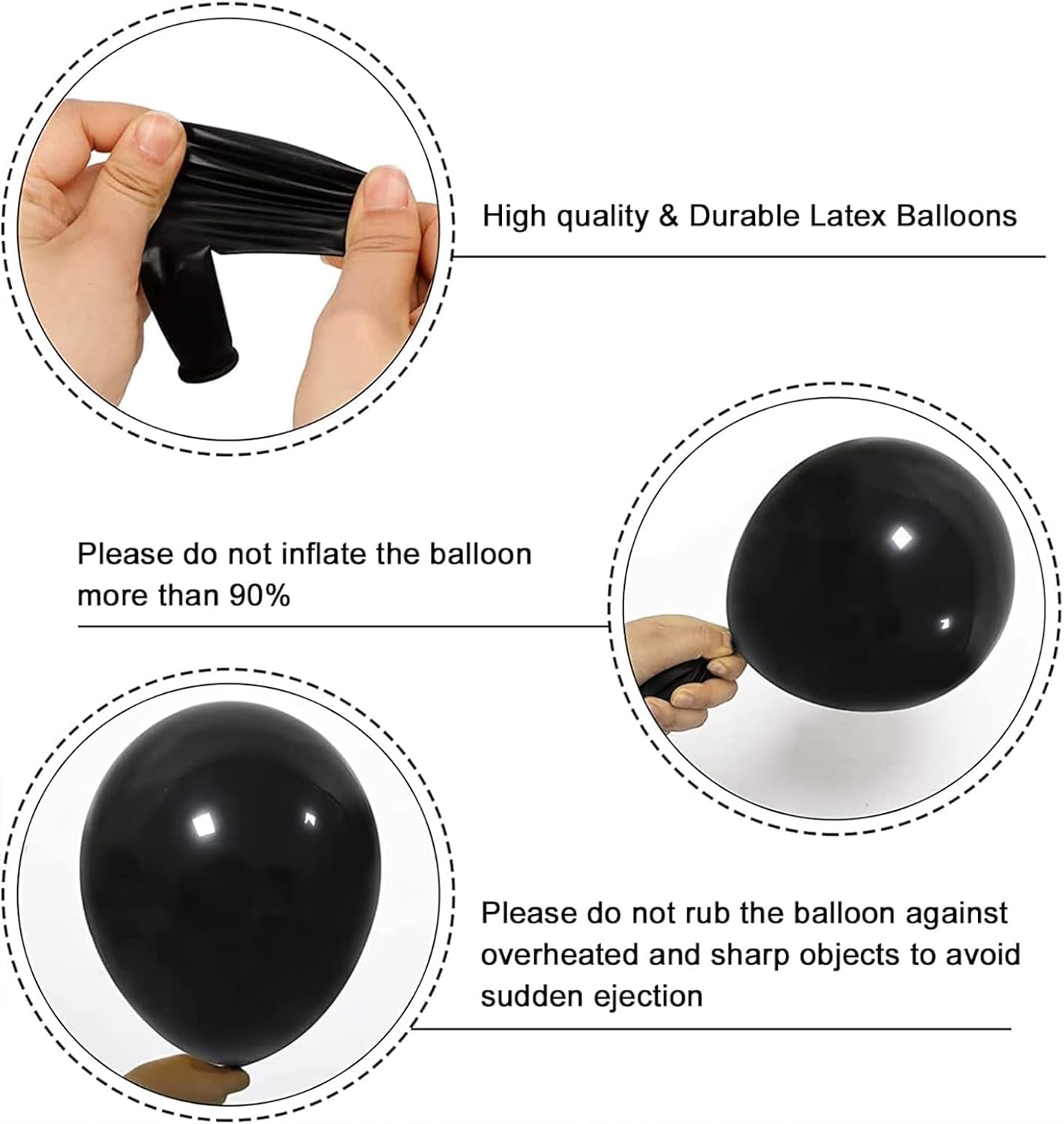 YMSZ Black and Gold Balloons - 67 Pcs Metallic 12 Inch Balloons for Birthday & Party Decorations
