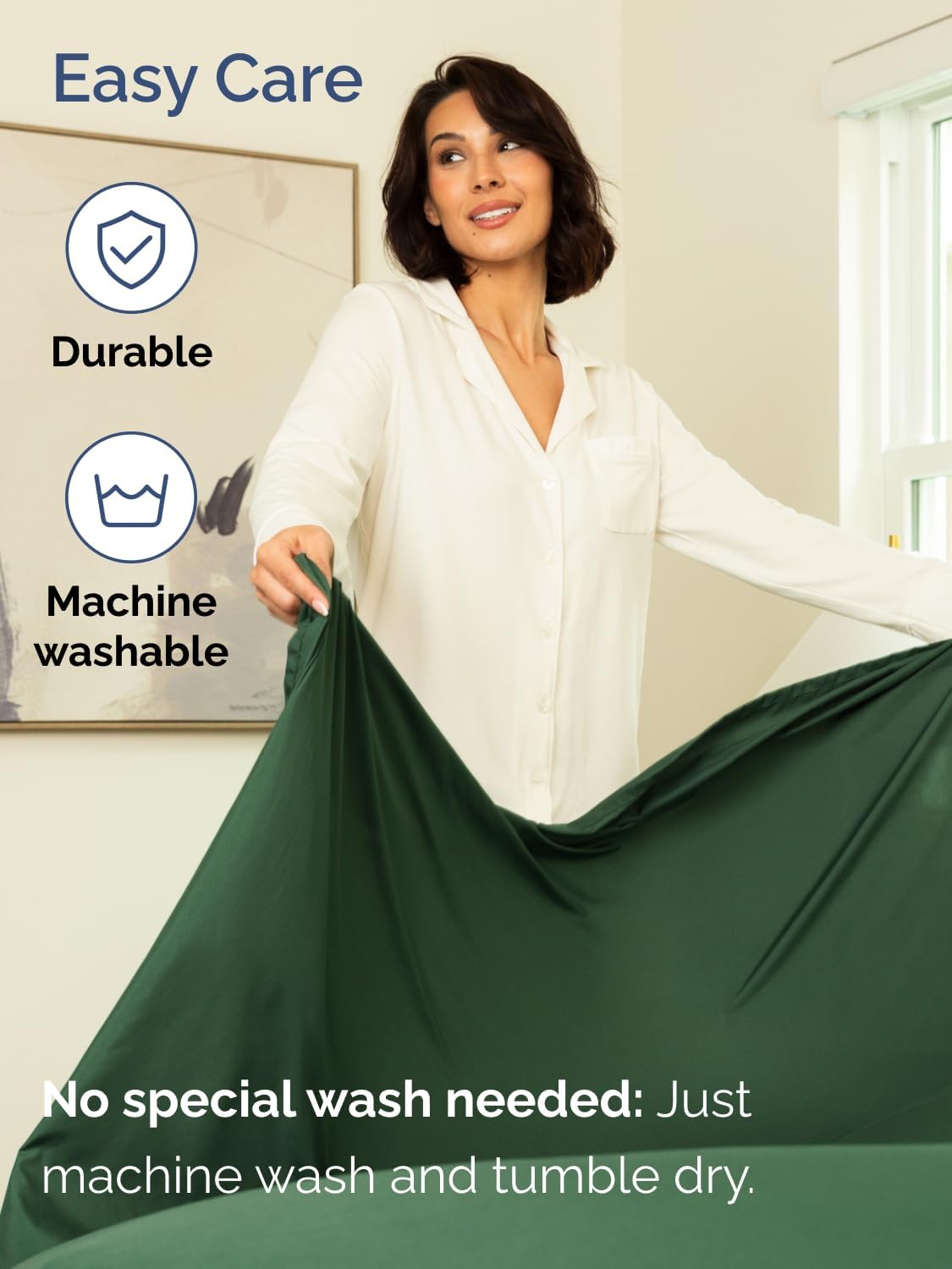 Skiennix Extra Deep Queen Sheet Set | 6-Piece Breathable Cooling Bedding - Soft, Wrinkle-Free, Emerald Green