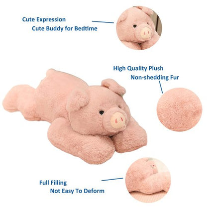 Doireum Weighted Pig Stuffed Animal, 6.2 lbs Plush Toy Throw Pillow, 29.5 Inch - Gifts for Boys and Girls