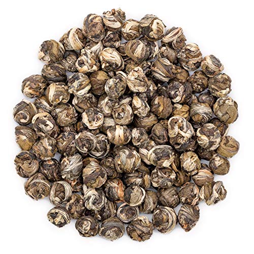 Oriarm Dragon Pearls Jasmine Green Tea Loose Leaf - 250g Jasmine Pearl Tea - 2nd Grade - Resealable Bag