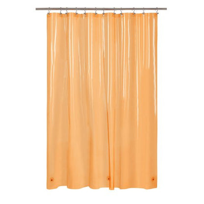 Barossa Design Extra Long Shower Curtain Liner with 3 Magnets - 72" x 84" XL, Waterproof PEVA Lightweight Shower Liner for Bathroom, PVC Free, Metal Grommets - Clear Orange, 72x84