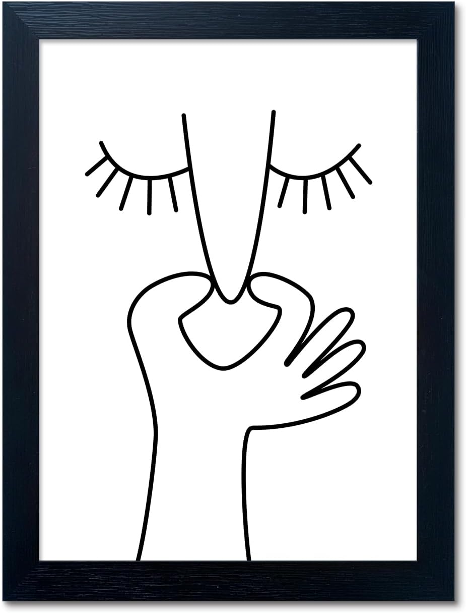 Regine Switzerland Funny Bathroom Wall Art - Black & White Framed Toilet Print Decor