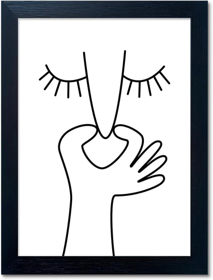 Regine Switzerland Funny Bathroom Wall Art - Black & White Framed Toilet Print Decor