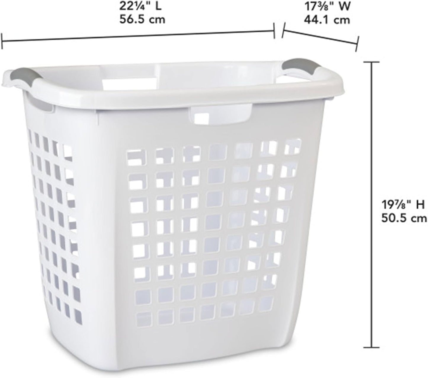 Sterilite Ultra Easy Carry Hamper - White with Titanium Inserts | 4-Pack for Convenient Storage