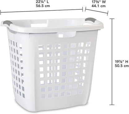 Sterilite Ultra Easy Carry Hamper - White with Titanium Inserts | 4-Pack for Convenient Storage