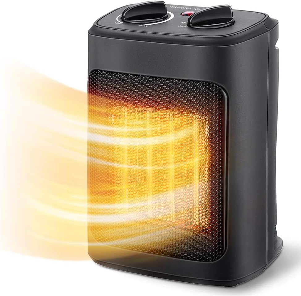 Skiennix 1500W Electric Space Heater - Portable Ceramic Heater with Thermostat & Fast Heating | Ideal for Bedroom & Office