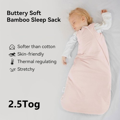 BubblePanda Bamboo Sleep Sack - Soft & Warm Quilted 2.5 Tog for Toddlers 24-36 Months | 2-Way Zipper
