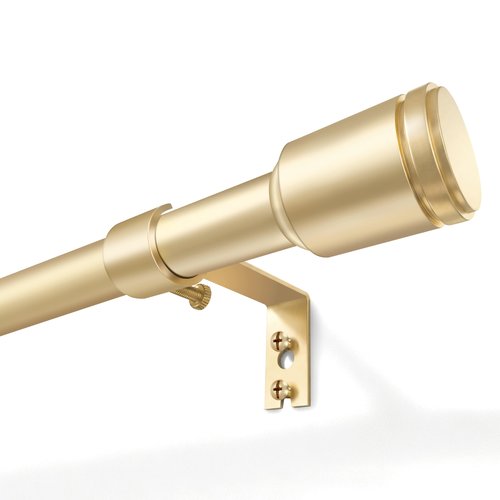 5/8” Diameter Curtain Rods 30-90 Inch, for 30-84 Inch Windows, Adjustable Splicing Gold Curtain Rods for Windows with Brackets, Window Rod Long Small Curtains Rod