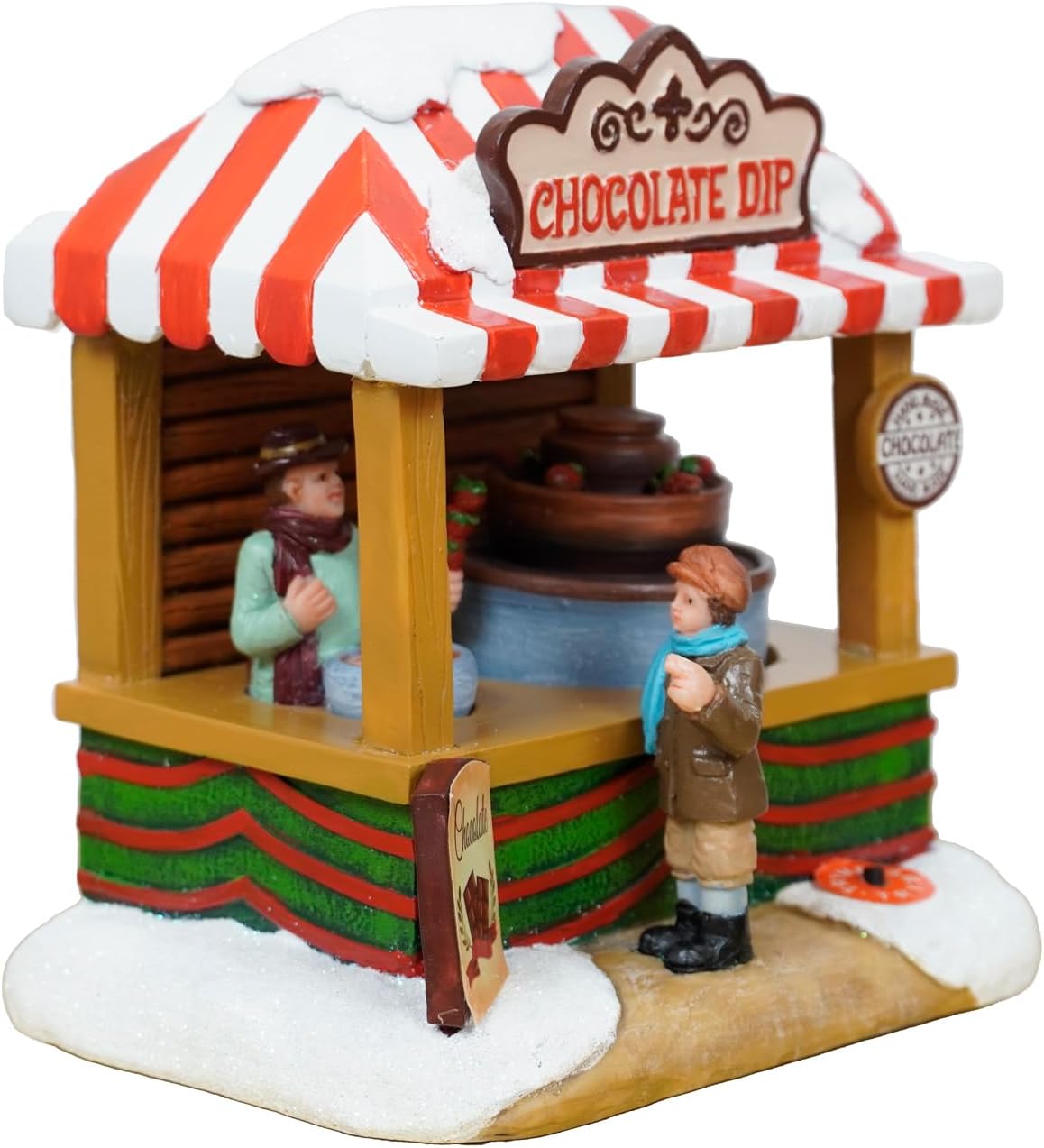 Skiennix Christmas Village House - Chocolate Shop with LED Lights & Moving Table | Plastic Design