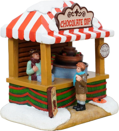 Skiennix Christmas Village House - Chocolate Shop with LED Lights & Moving Table | Plastic Design