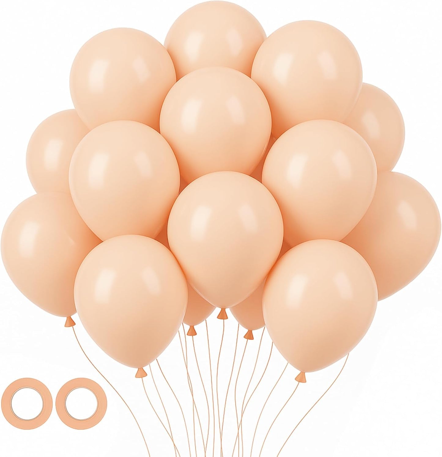 Voircoloria 105pcs Pastel Orange Balloons - 12 Inch Latex Party Balloons for Birthdays & Celebrations