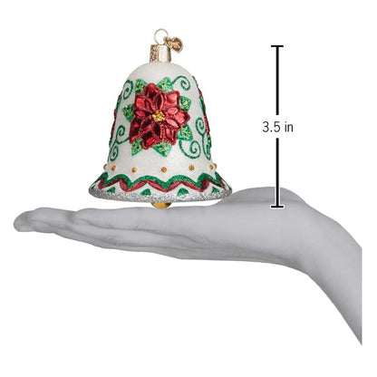 Poinsettia Bell Glass Ornament - Hand Blown Holiday Decoration, Old World Christmas (Variation: Poinsettia Bell)