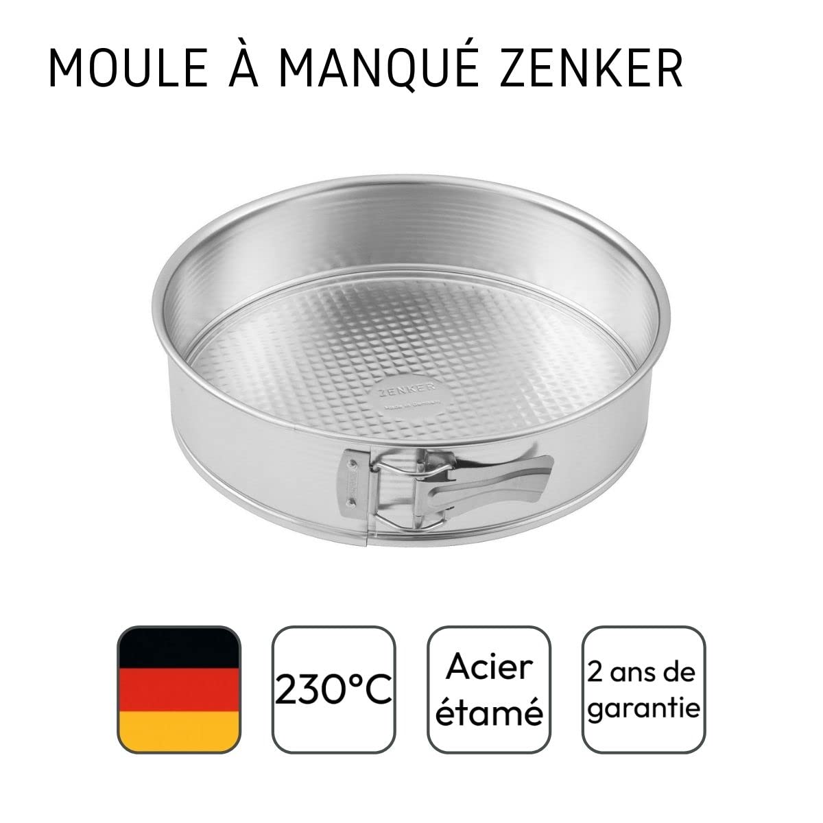 Zenker Tin Plated Steel Springform Pan, 7-Inch, Silver