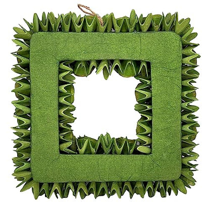 19-Inch Woodchip Rose Wreath - Rustic Holiday Front Door Decor - Green