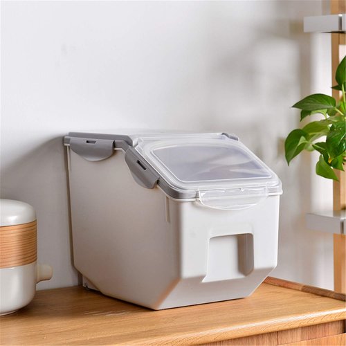2-Pack Large Rice Storage Containers 10 Liter 340 oz Feed Bin Dog Food Storage Container Set Leak Proof Locking Lid