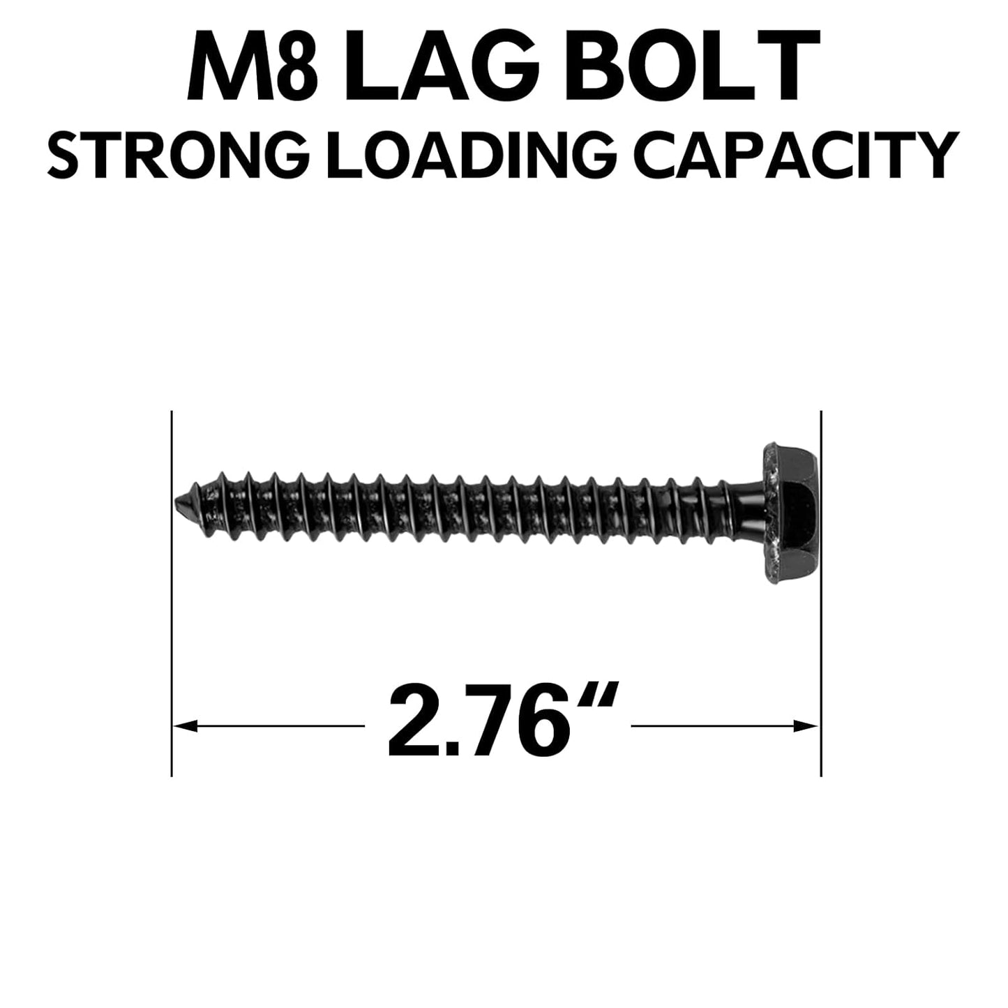 Mounting Dream Lag Bolt Kit - M8 Lag Bolts for Wood Studs & Fischer Anchors for Concrete Walls | Includes Allen Key & Bubble Level
