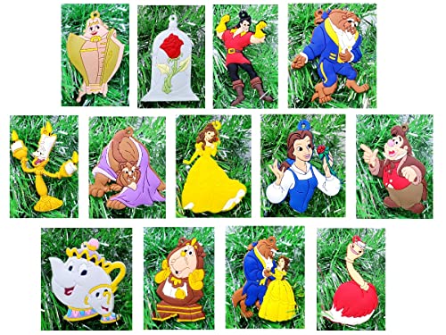 Beauty and The Beast Ornament Set with Princess Belle & Characters - Holiday Decor
