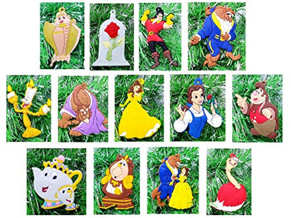 Beauty and The Beast Ornament Set with Princess Belle & Characters - Holiday Decor