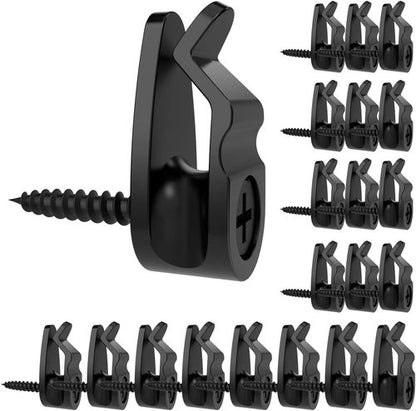 GEZIDEA String Light Hanger Hooks - Screw-In Clips for Christmas & LED Lights | Black, 50 Pack