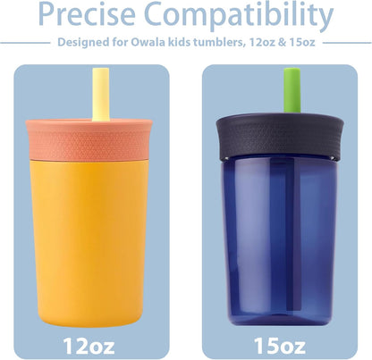 Owala Stainless Steel Straw Set - 8 Replacement Straws for 12oz & 15oz Tumblers | Includes 2 Cleaners