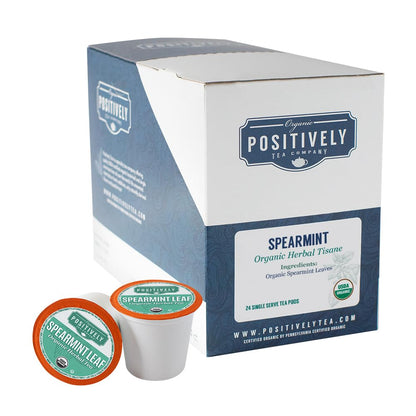 Organic Positively Tea Company, Spearmint Herbal Tea, K-Cup Compatible, 24 Pods