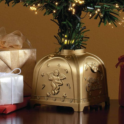 HOLIDAY PEAK 3’ Musical Spinning Fiber Optic Christmas Tree, Pre-Lit and Fully Decorated Revolving Tree