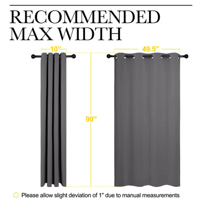 NICETOWN Bedroom Blackout Curtains Panels - Triple Weave Energy Saving Thermal Insulated Solid Grommet Blackout Draperies for Patio (1 Pair, 55 inches by 90 Inch, Grey)