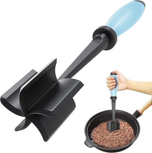 Skiennix Meat Chopper - Heat Resistant Nylon Hamburger Masher for Ground Beef | Aqua Color