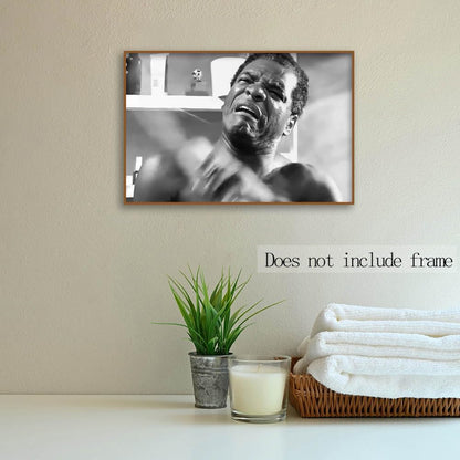 Regine Switzerland Funny Friday Bathroom Poster - Black & White Wall Art Canvas Print | 16x24 Inch Unframed Decor