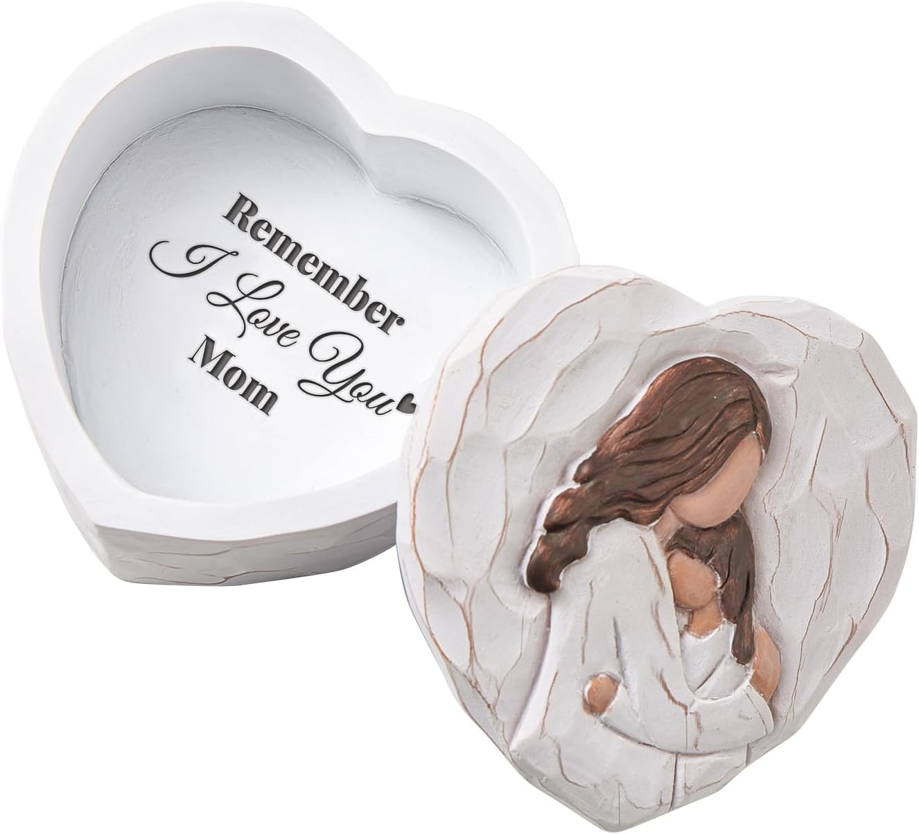 Mom and Daughter Figurine Keepsake Box - Hand-Painted 3D Jewelry & Trinket Storage | Perfect Gift for Mother's Day & Birthdays