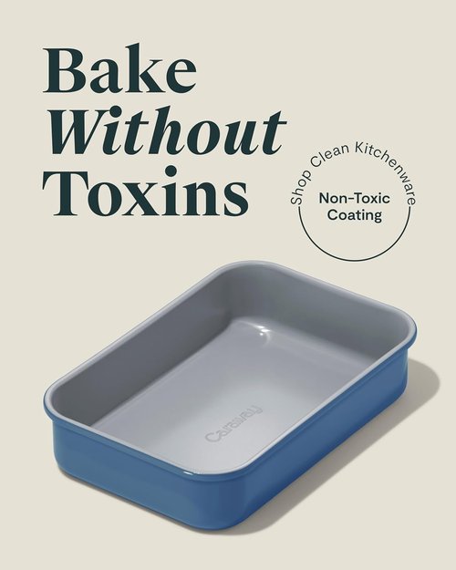 Caraway Nonstick Baking Pan - 9” x 6.5” Deep Ceramic Dish - Non-Toxic, PTFE & PFOA Free - Slate Color