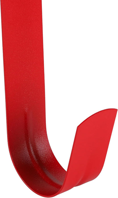 Sattiyrch 15" Wreath Hanger - Sturdy Steel Over The Door Hook for Front Door (Red, 4")