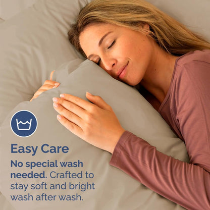 Skiennix Body Pillowcases Set of 4 | Soft & Cozy 20x54 Long Pillow Covers - Breathable, Fade-Free, Machine Washable (Cream)