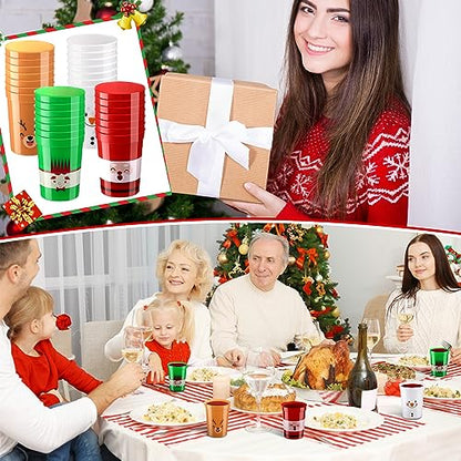 120 Pcs Christmas Plastic Cups 8 oz Reusable Stadium Cups for Holiday Parties - Variation of THIS listing