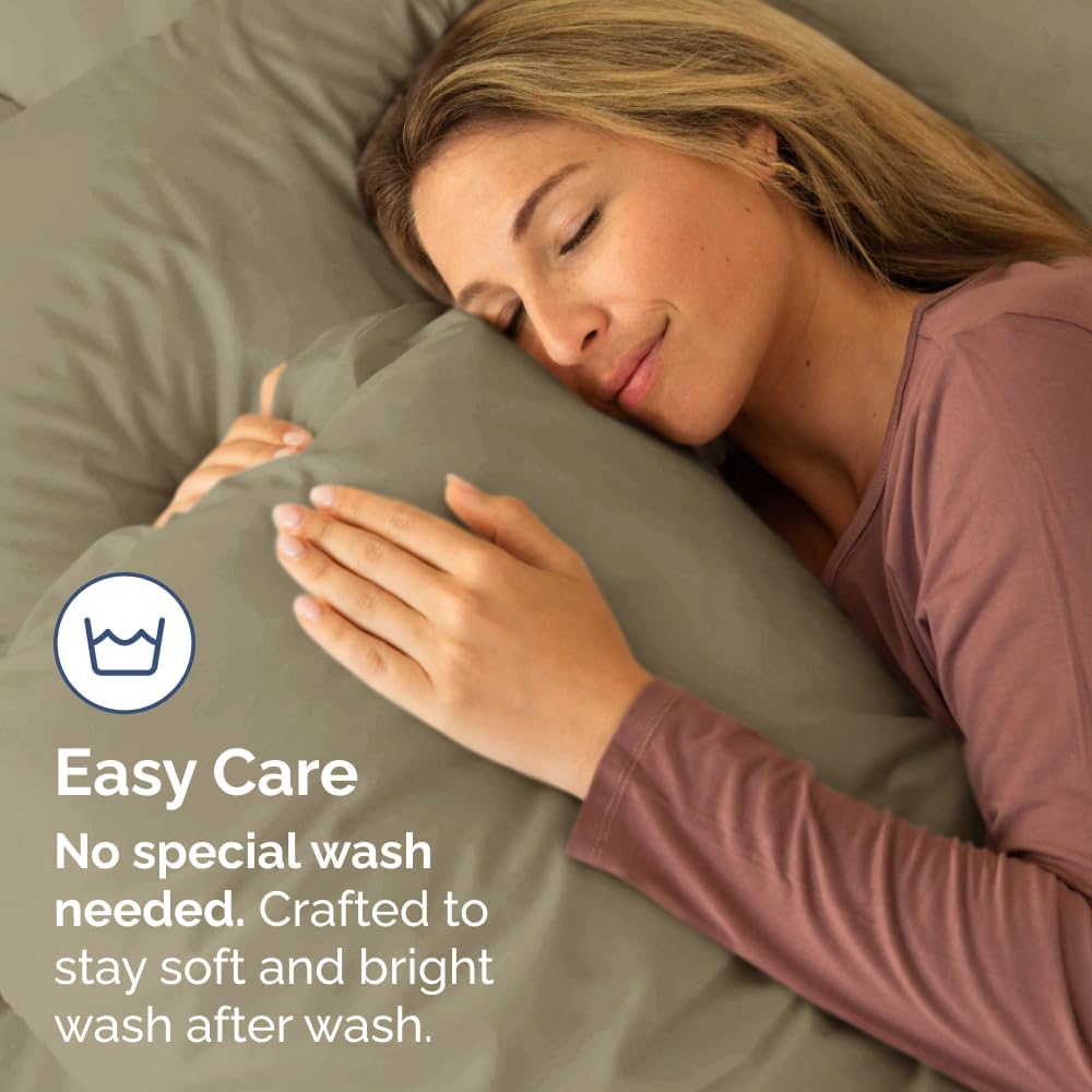 Skiennix Body Pillowcases Set of 4 | Soft 20x54 Long Pillow Covers for Side Sleepers - Cozy & Breathable Khaki
