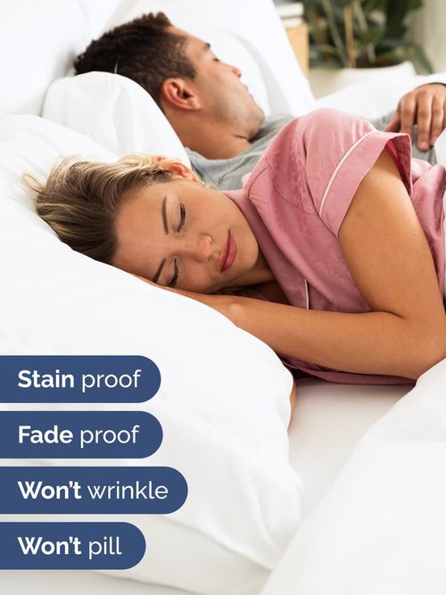 Extra Deep Queen Sheet Set - 4 Piece Ultra Soft Cooling Bed Sheets | Fits 18-24 Inch Mattresses - White