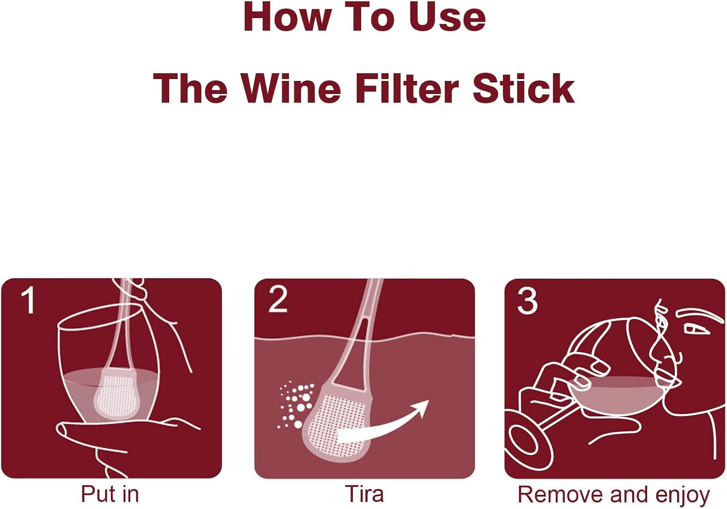 Wine Wand Filter Sulfite Purifier: Wine Filters Remover Histamines Sulfite - Reduce Headaches Alleviate & Sensitivities（pack of 16）