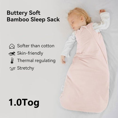 BubblePanda Bamboo Sleep Sack - Soft 2-Way Zipper Toddler Blanket for Ages 6-12 Months | 1.0 Tog