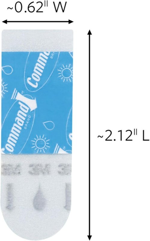 Command All Weather Foam Replacement Strips - 36 Reusable Small Hook Strips for Versatile Use