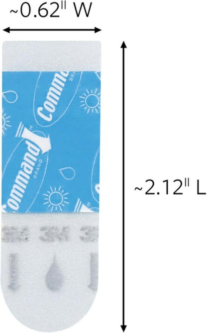 Command All Weather Foam Replacement Strips - 36 Reusable Small Hook Strips for Versatile Use
