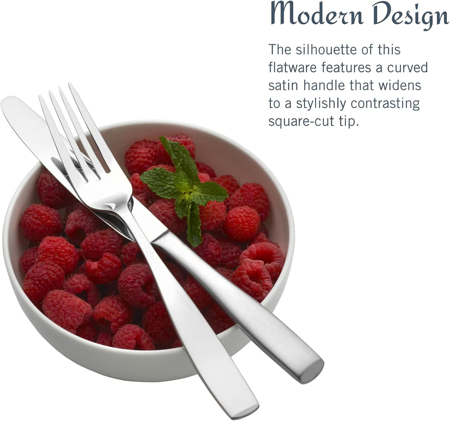 Mikasa Satin Loft 65-Piece Flatware Set - Elegant 18/10 Stainless Steel for 12 | Durable Silverware Set