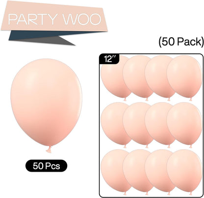 PartyWoo Pastel Orange Balloons - 50 Pcs 12 Inch Latex Helium Balloons for Celebrations