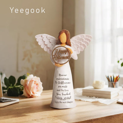 Retirement Gift for Woman, Happy Retirement Gifts for Women Men Teacher Nurse Friend Coworker, Goodbye Farewell Retired Gifts, 6" Retirement Angel Figurine