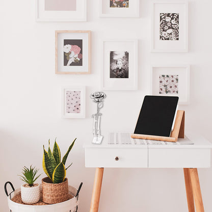 Rose Flower Keepsake Urn for Ashes Sympathy Gift Small Stainless Steel Urn Mini Cremation Urn Keepsake Rose for Sharing Human Ashes-Silver