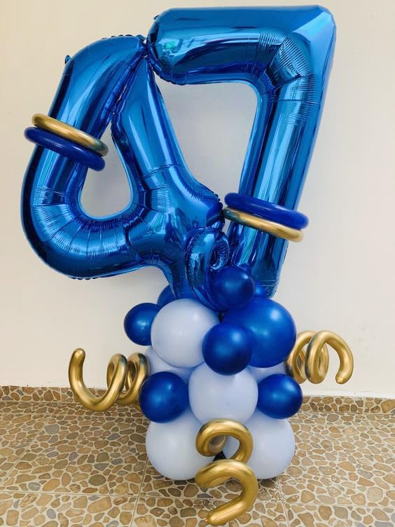 Metallic Blue Number 0 Balloon - 40 Inch Birthday Decoration for Milestone Celebrations
