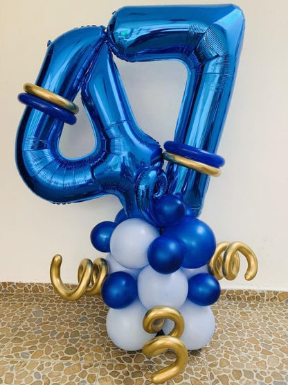Metallic Blue Number 0 Balloon - 40 Inch Birthday Decoration for Milestone Celebrations