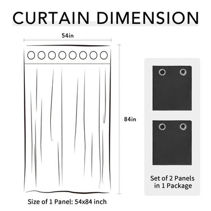 Easy-Going 100% Waterproof Outdoor Curtains Windproof Weatherproof Porch Curtains, Premium Thick Outdoor Privacy Grommet Top Panels for Patio, Gazebo and Pergola, 2 Panels, 54x84 inch, Black