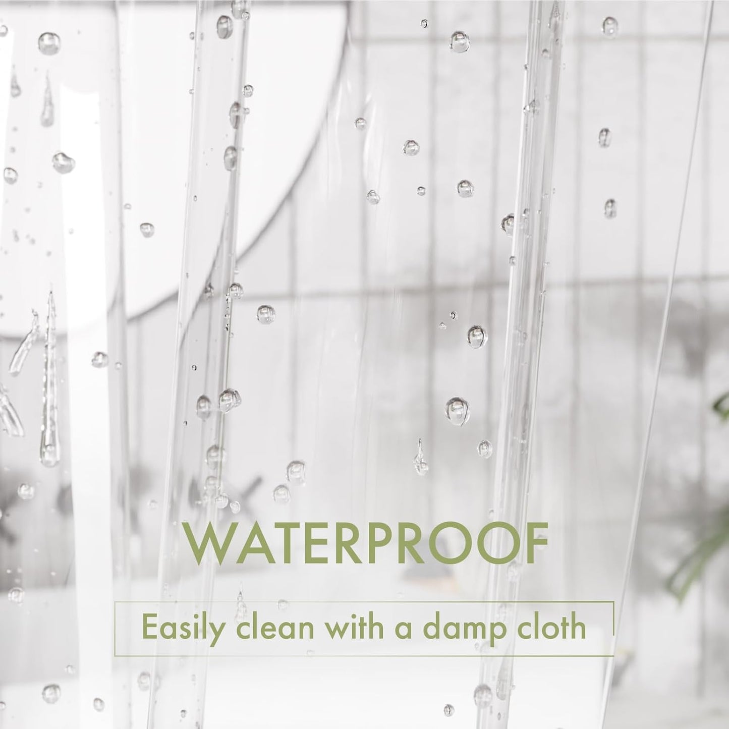 AmazerBath Shower Curtain Liner - Waterproof Clear PEVA with 3 Magnets & 12 Rustproof Grommets | 72x72 Inches
