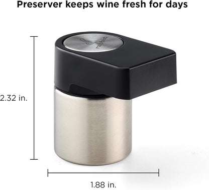 Rabbit Multifunctional Wine Bottle Stopper and Stand, Airtight Seal, Easy Crank Design, and Bottle Roll Prevention
