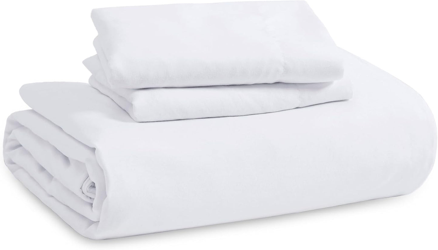Bedsure Duvet Cover Set - King Size 4-Piece Extra Soft Cotton-Like Bedding in White | Includes Zipper Closure Duvet Cover 104x90 Inches, 2 Pillow Shams & Fitted Sheet